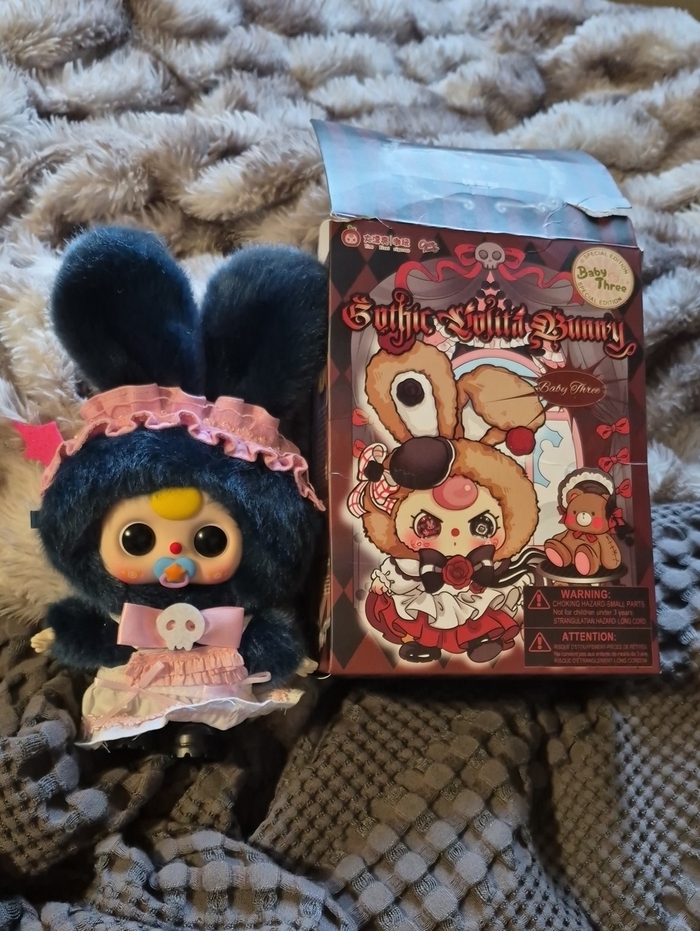 Baby Three Gothic Lolita Bunny Plush Doll Blind Surprise Box Blue Pink Kawaii